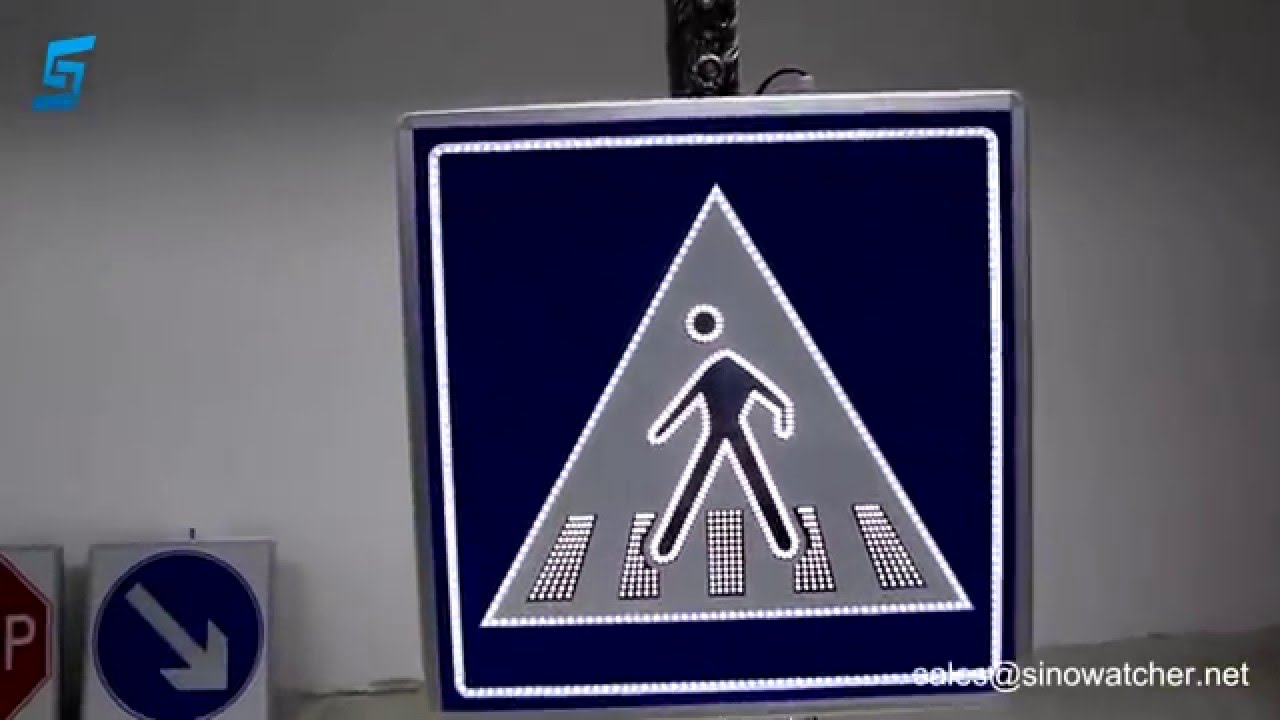 Trans-illuminated LED sign - pedestrian crossing symbol 60x60cm