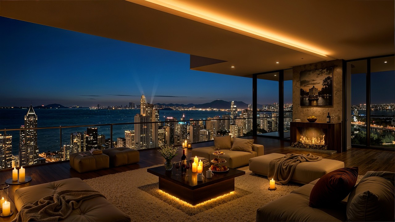 Elegant Night Jazz 🌃 Luxury Apartment Ambience with Smooth Jazz Music for Stress Relief & Relaxation