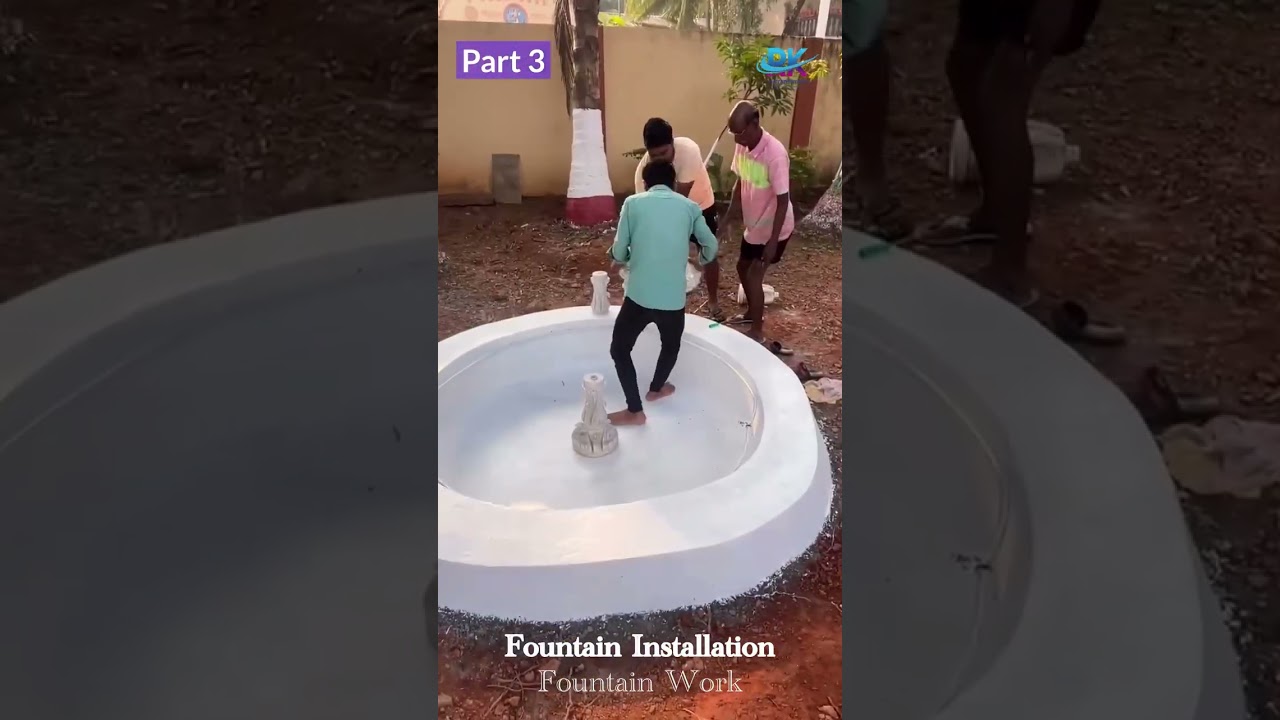 Fountain Work Part 3 &ndash; Dam Proof & Fountain Installation | Site Progress #yt #viral #home #pool