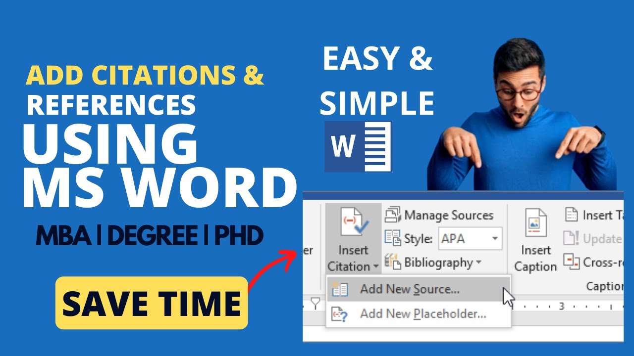 Добавление цитат и ссылок с помощью Microsoft Word 2023 | APA Referencing