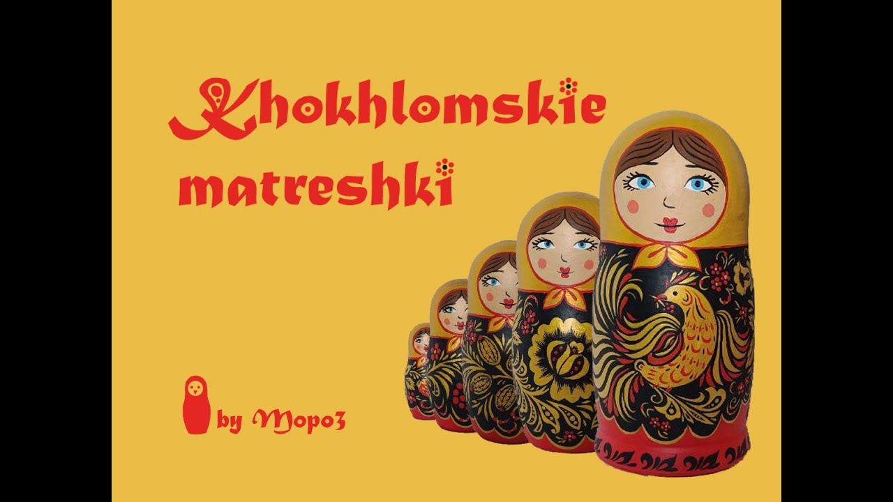 Painting matryoshki with Khokhloma motives