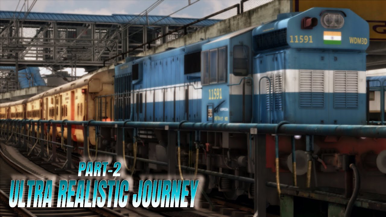 4K GRAPHICS|| REALISTIC ICF WITH ALCO WDM3D JOURNEY || INDIAN TRAIN SIMULATOR