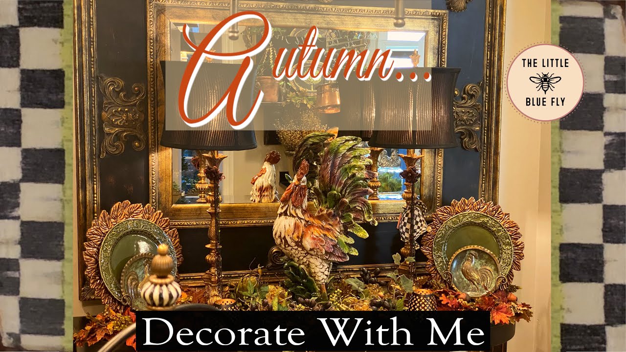 3 Fall Kitchen Vignettes || Fall Decorate With Me 2021 || Pumpkins, Gourds, and Roosters
