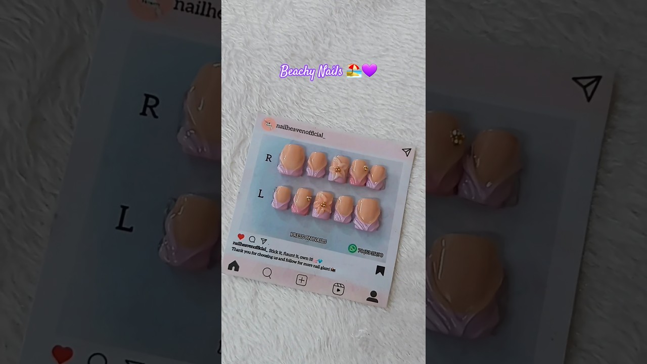Beachy pastel press-ons you’ll fall in love with 🌊💅 DM to order ✨