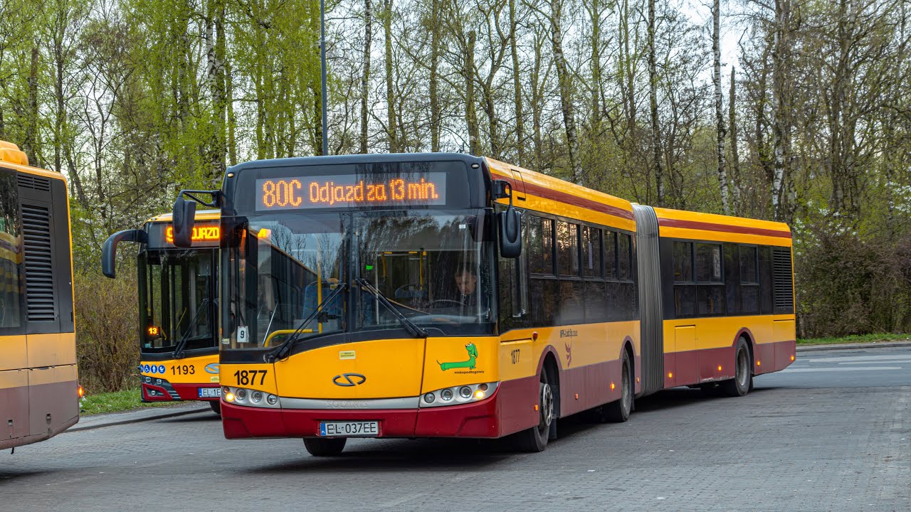 ⚠️ Solaris Urbino 18 III BTS #1877 - MPK Łódź 🚌 linia 80C