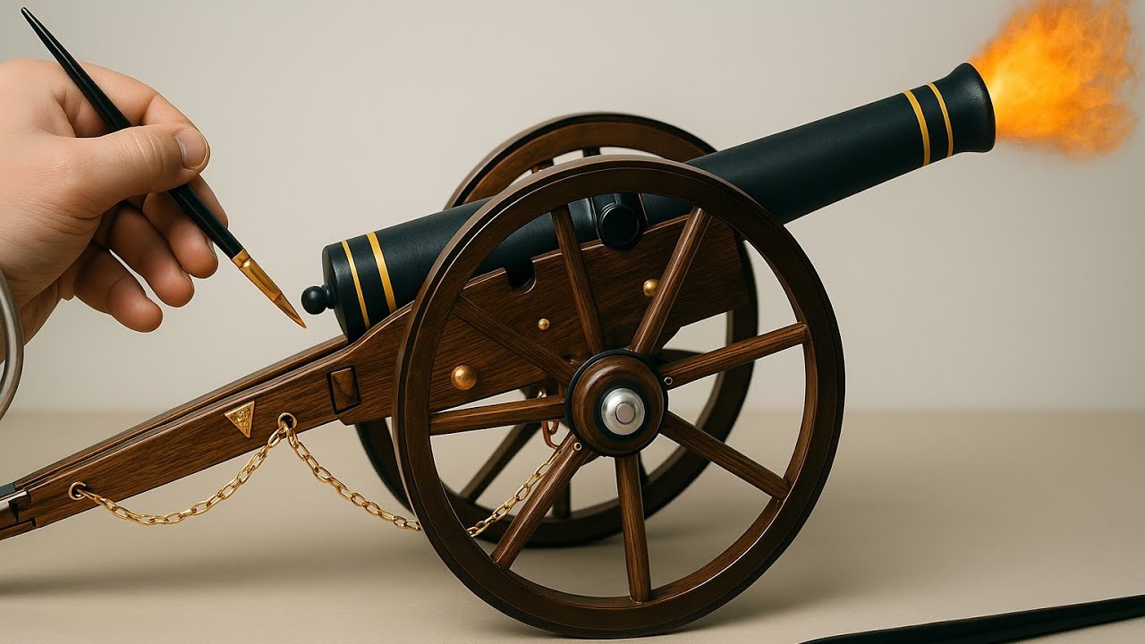 Realistic pirate cannon | wooden diy for home | how to make cannon at home