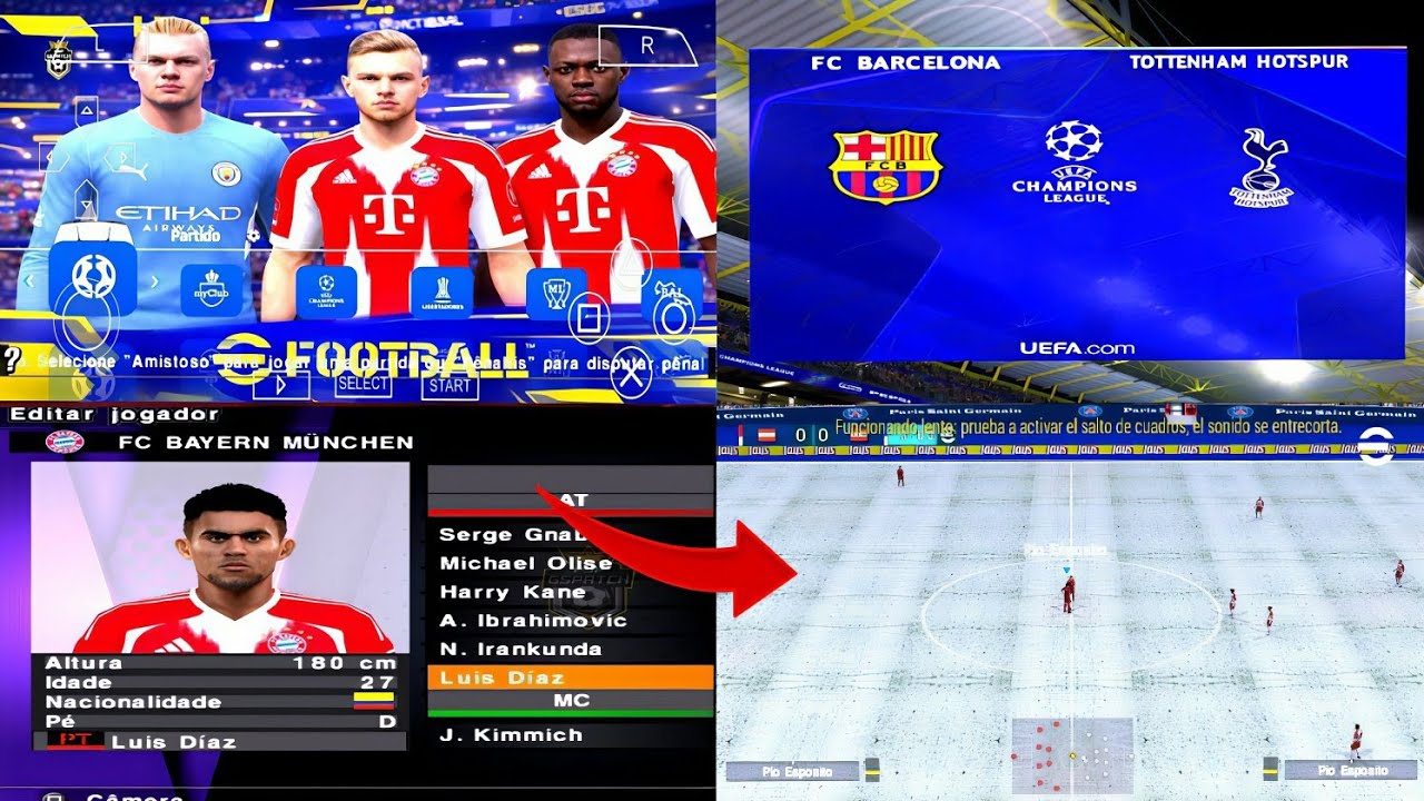EFOOTBALL EUROPEU 2026 PPSSPP,  COM GRAMADO DE NEVE/CÂMERA PS5, LINK MEDIAFIRE 🔥