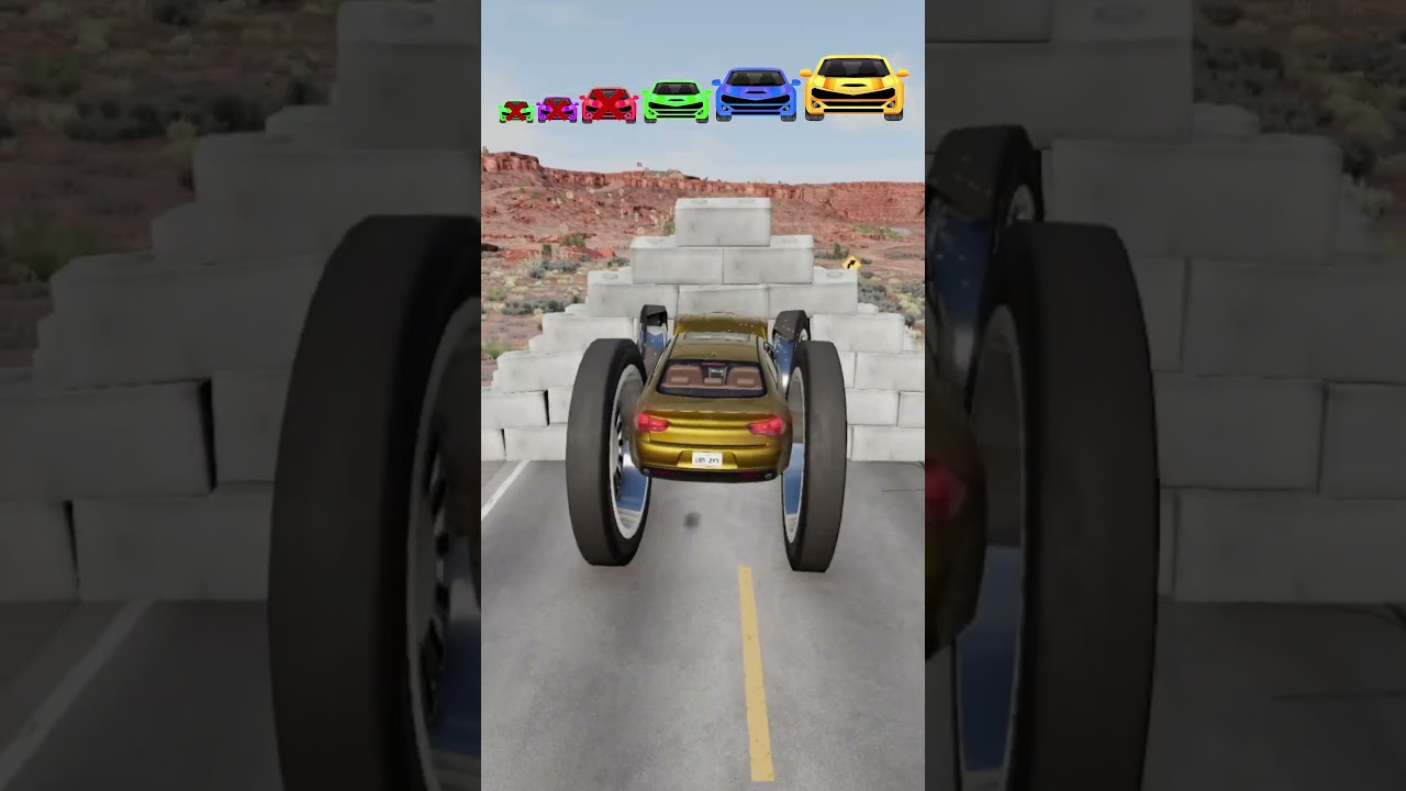 Big & Small Cars vs Concrete Wall