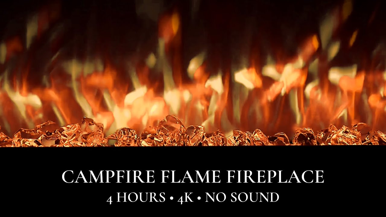 Campfire Flames Fireplace 4K | 4 Hours Rustic Bonfire Ambiance | No Music