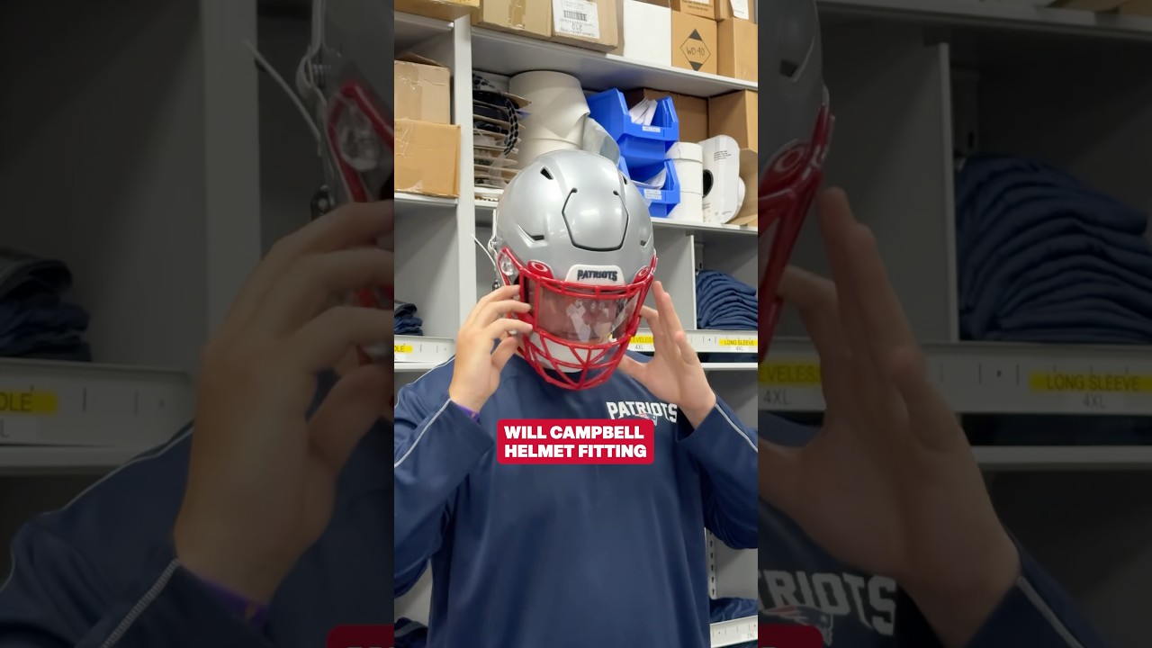 Will Campbell tries on his Pats helmet 🔥 #shorts
