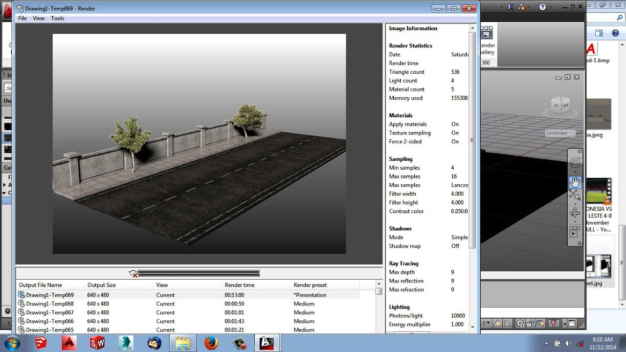 AutoCAD Street Exterior Rendering Settings