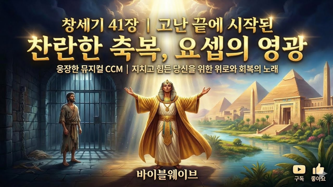 창세기 41장 찬양 | 고난 끝에 시작된 찬란한 축복, 요셉의 영광 (웅장한 뮤지컬 CCM) | 지치고 힘든 당신을 위한 위로와 회복의 노래 #바이블웨이브 #밤에듣기좋은