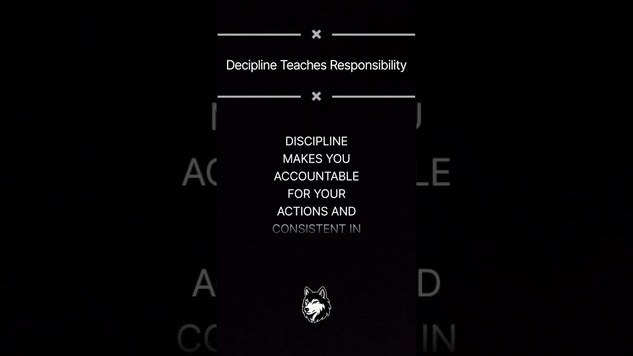 How discipline makes you responsible 🗿...