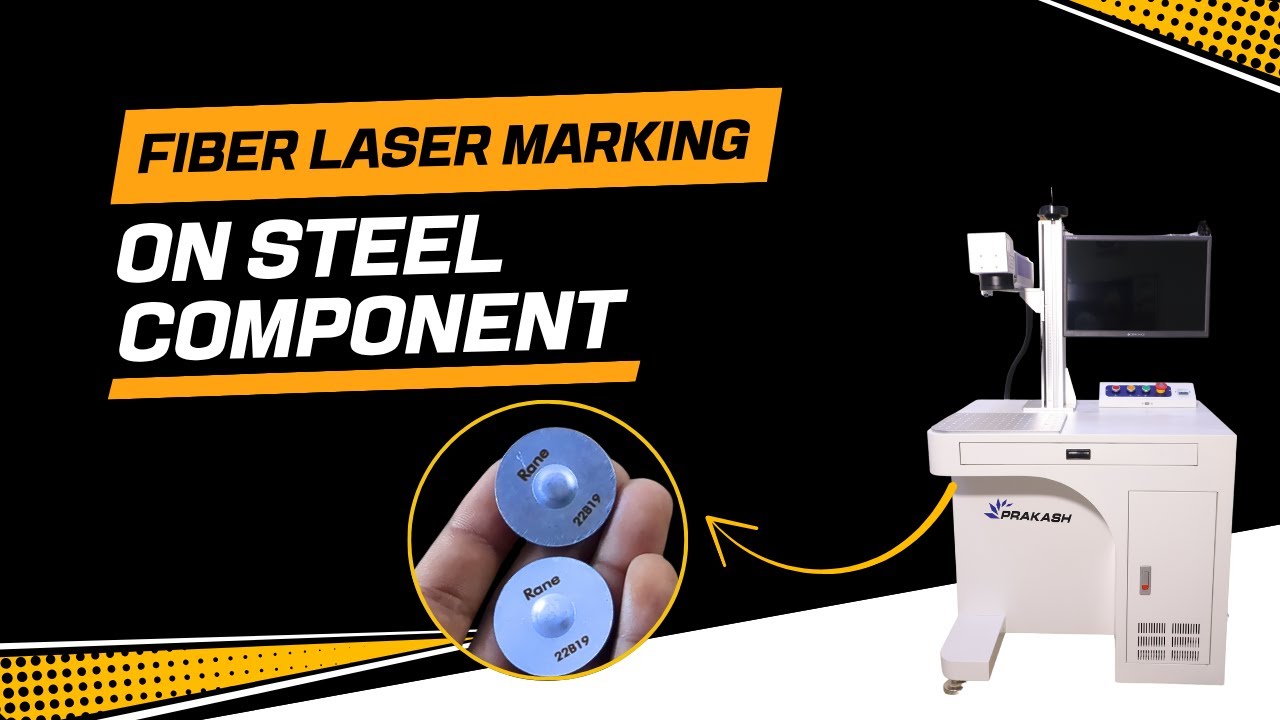 Identification number marking on circular steel component by Fiber laser marking machine