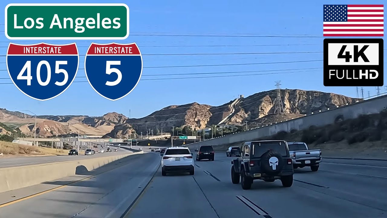 Los Angeles Super Highway: I-405 & I-5 North, California USA | 4K Time Lapse Drive