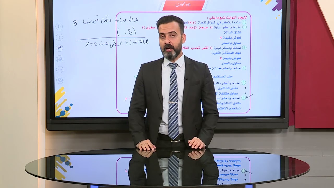 الرياضيات للصف السادس العلمي المتميزين -الفصل الثالث / ايجاد الثوابت      ج1