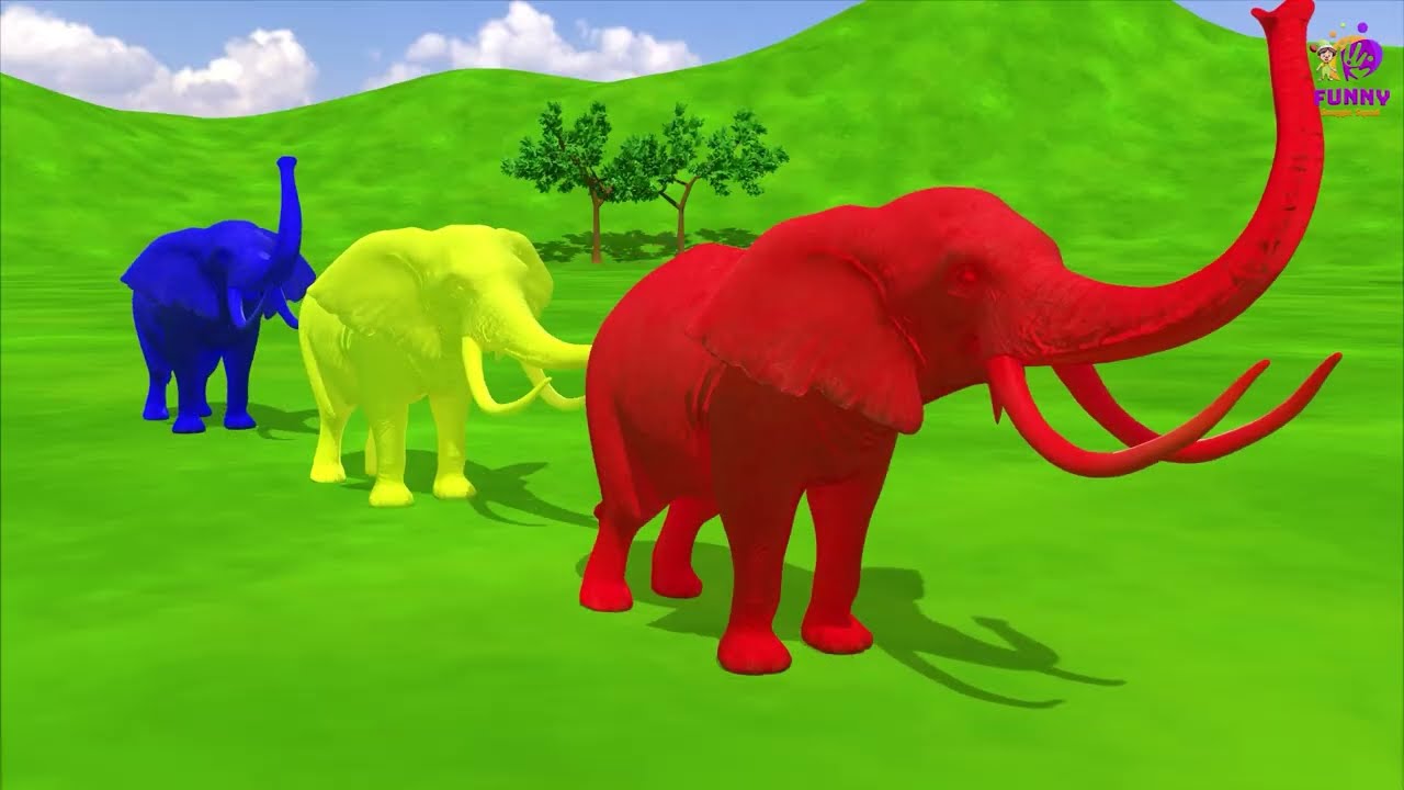 Long Slide Game with Cow Elephant Gorilla Hippopotamus Tiger 3d Animal Game Funny 3d Animals