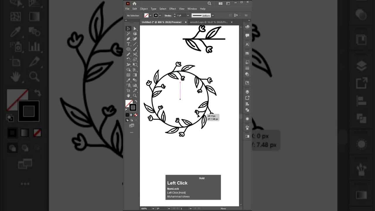Hand drawn floral frames Wreath #adobeillustrator
