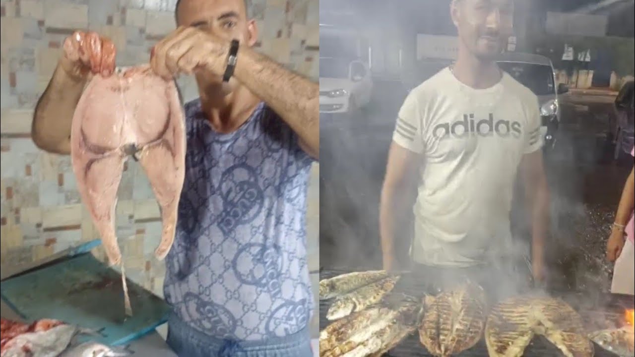 شواء السمك بميناء بوهارون و عمي موح و الناس الزينة فرجة متعة