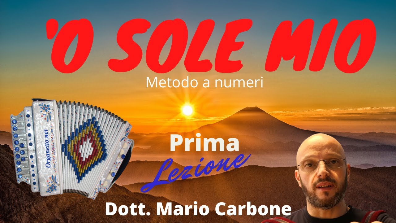 Lezione di organetto - 1a Lezione - 'O SOLE MIO - beguine - Metodo a numeri