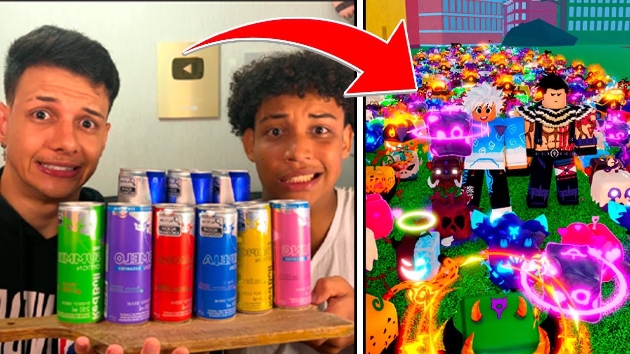 Bebi ENERGÉTICO até conseguir TODAS as FRUTAS no Roblox