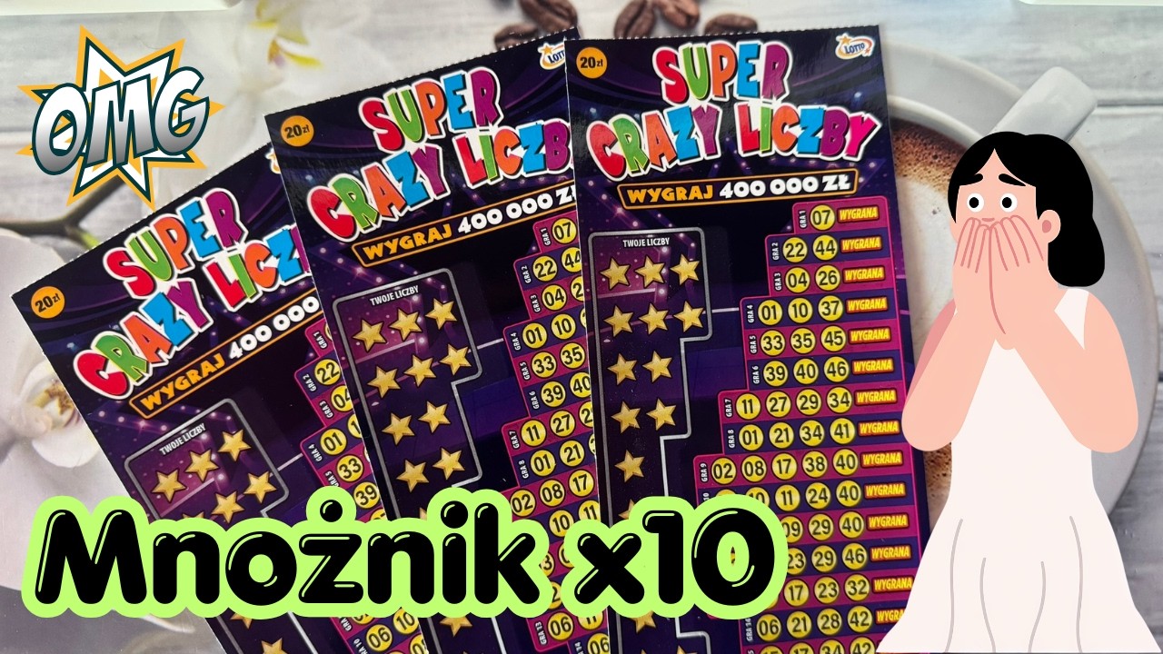 Zdrapki Lotto👉PREMIERA🤩🥳SUPER CRAZY LICZBY🥳🤩MNOŻNIK-BONUS X10🤑😮 #supercrazyliczby