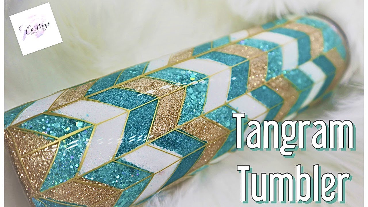 Tangram Tumbler Tutorial | Glitter Tumbler Tutorial | Abstract Tumbler Tutorial