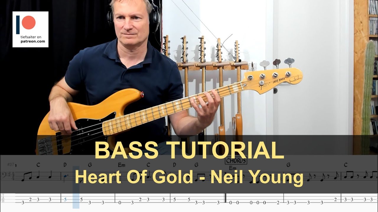 Heart Of Gold - Neil Young | Bass Tutorial (Sheet + TABs)