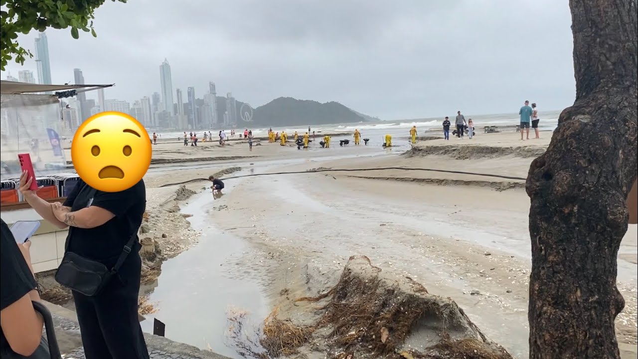 Praia Central de Balneário Camboriú após forte chuva 16/01/25