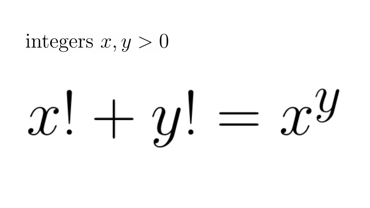 Solve x! + y! = x^y | Middle European Mathematical Olympiad