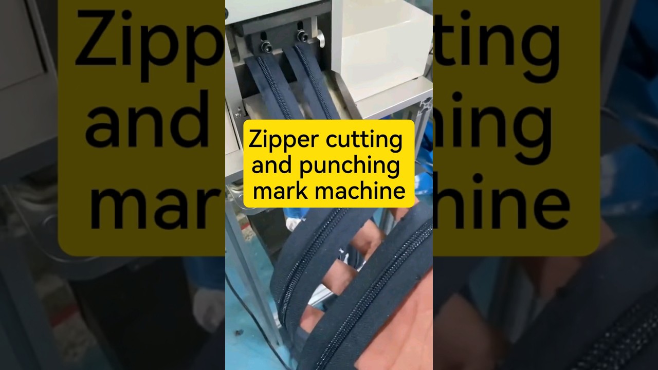 Zipper cutting and puncing mark machine #manufacturing #factory #zipper machine #bag machine