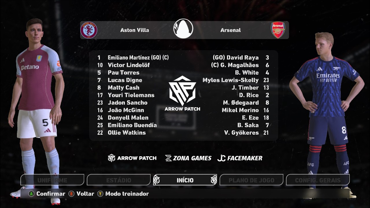 AMISTOSO ASTON VILA X ARSENAL ARROW PATCH PC 2017