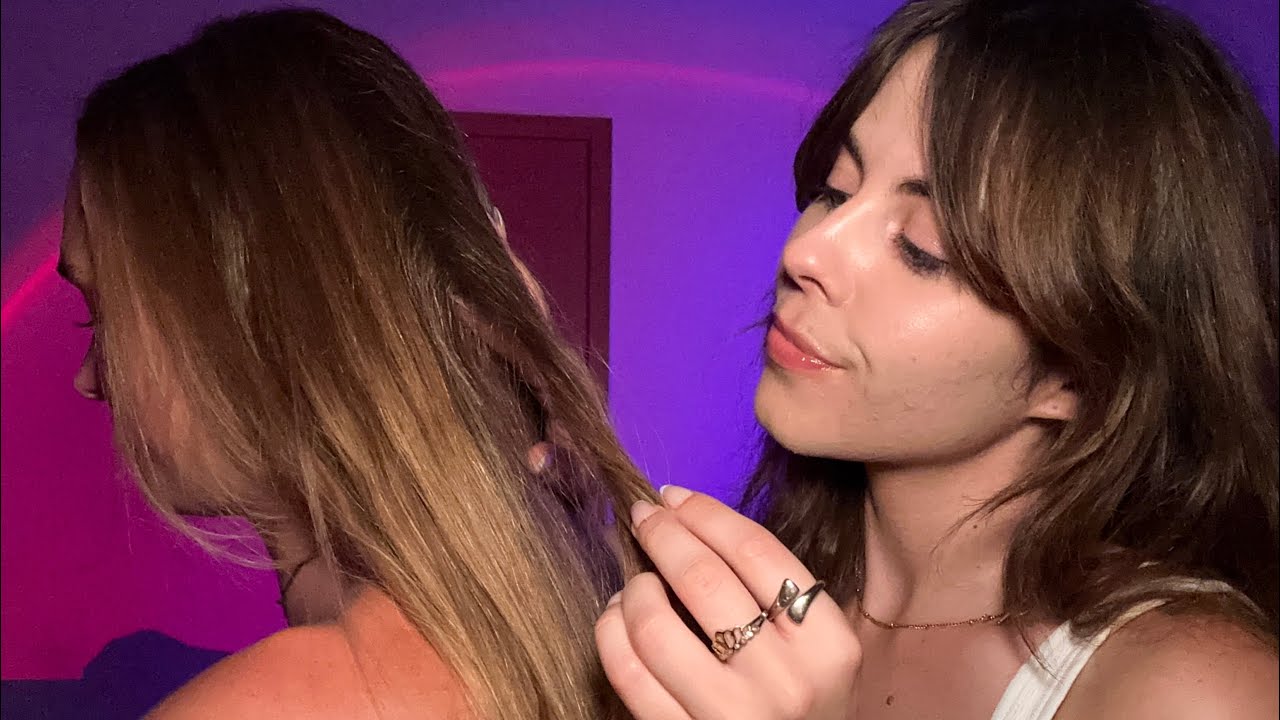 ASMR The Girl In The Back of Class plays with your Hair 🎀✏️🫶🏻(Real Person, Hairplay, brushing...)