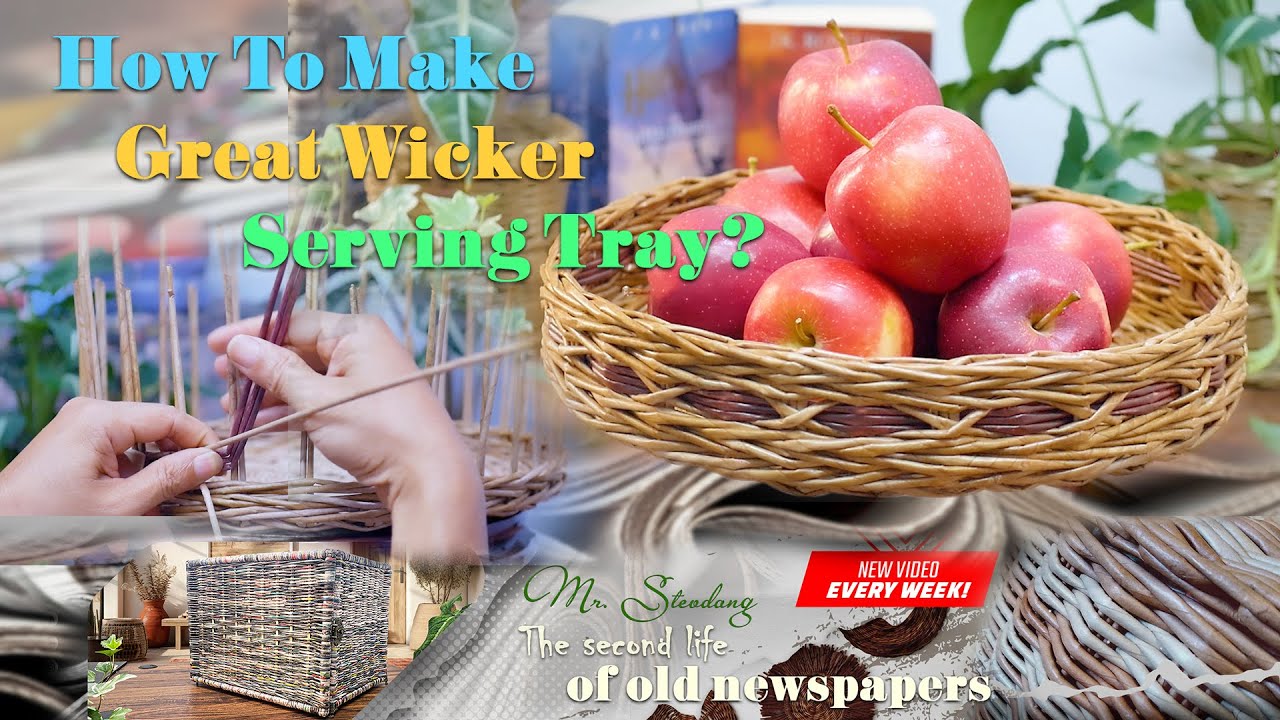 Handmade Wicker Serving Tray | Crafting a Wicker Basket with Lid Easy DIY Project