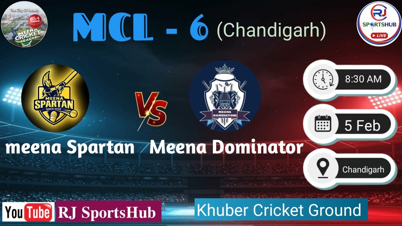 🏏🔴LIVE : MEENA SPARTAN 🆚MEENA DOMINATOR  || MCL-6|| CHANDIGARH ||DAY -4|| KHUBBAR CRICKET ACADEMY
