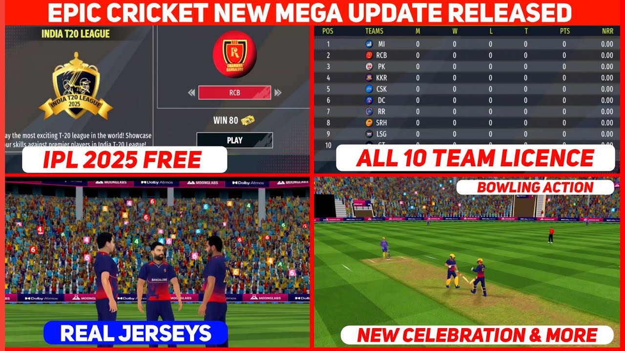 Epic Cricket New Update Launched 🔥 | IPL 25,New Jersey & More | Epic Cricket New Update Gameplay
