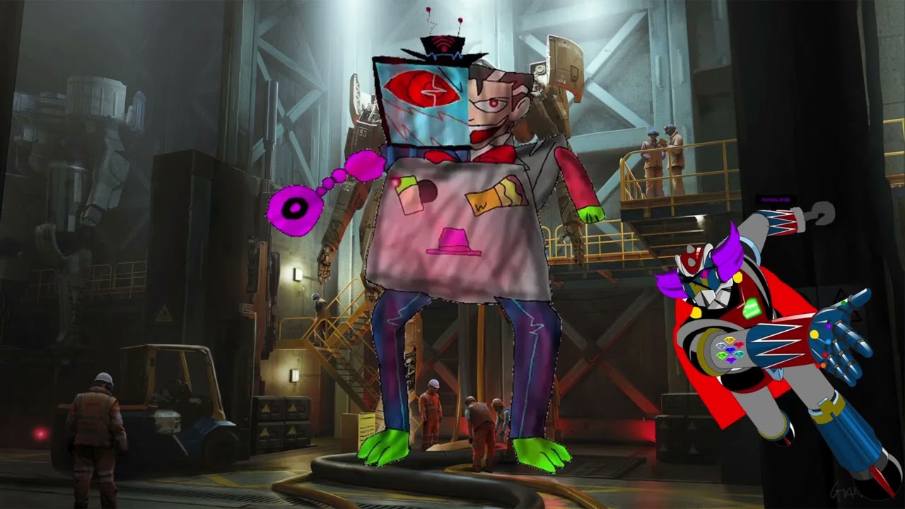 The banana splits into the multiverse 9 scene: Goldrake's mech (read the description)