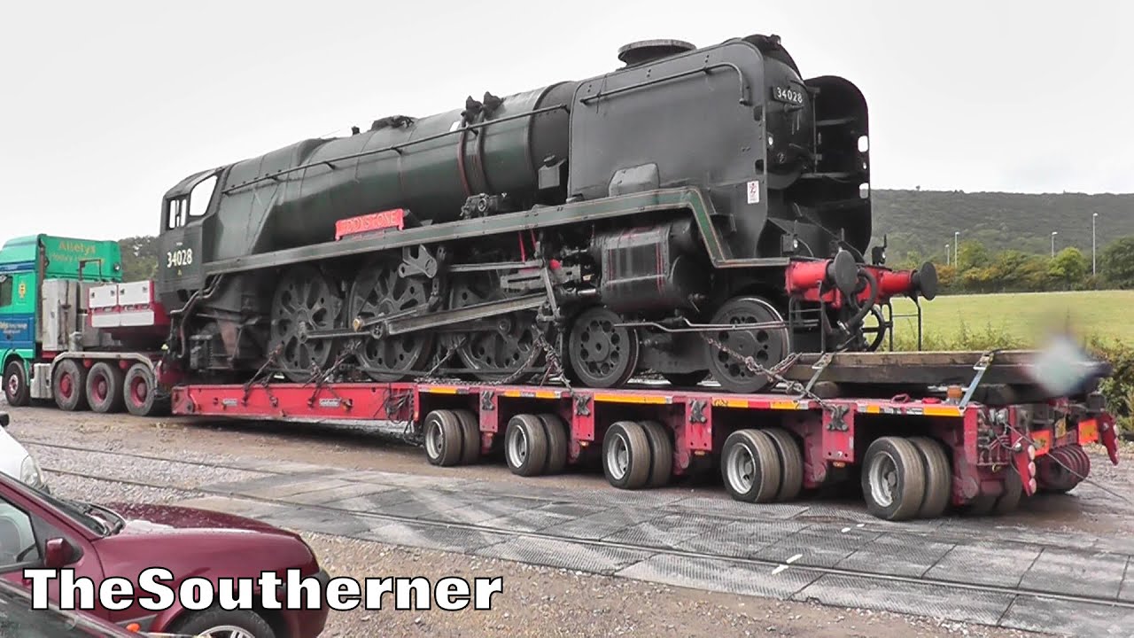 Eddystone leaving Norden for Dorset Steam Fair 26/8/14