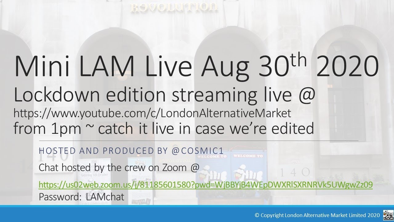 LondonAlternative Market Live Stream 30th Aug 2020