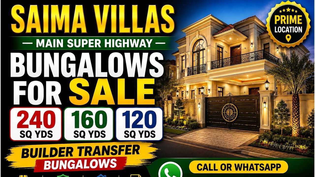 Saima Villas For Sale #realestate #builders #bungalowsforsale #newhome #sale #sales #scheme33 #new