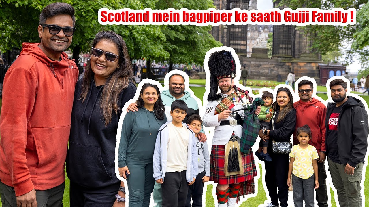 Finally Scotland 🏴󠁧󠁢󠁳󠁣󠁴󠁿trip start hui aur Edinburgh mein hum ko mila bagpiper