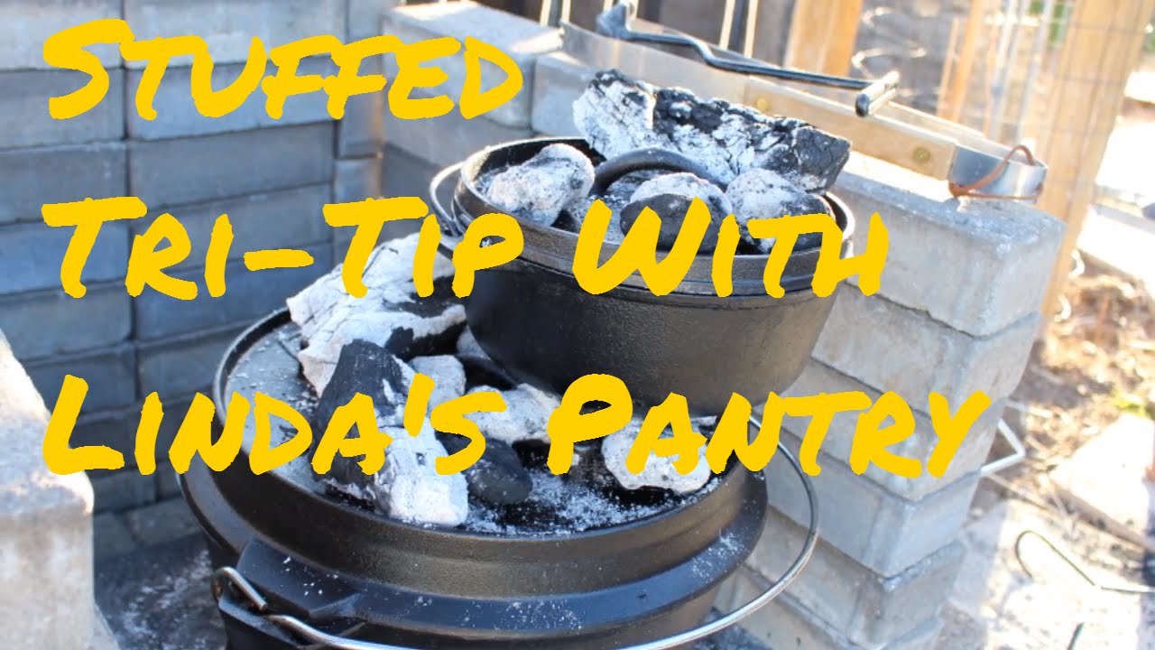 ~Dutch Oven Stuffed Tri Tip With Linda's Pantry~
