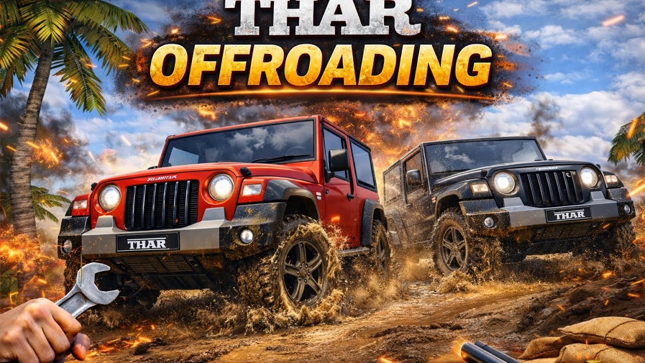 THAR OFFROADING 🔥 Mahindra Thar 4x4 Extreme Mud Action | Indian Offroad Simulator 3D 