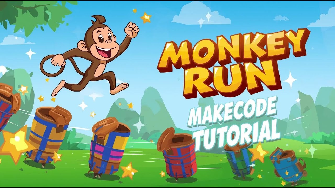 MakeCode Arcade Monkey Run Tutorial | Endless Runner