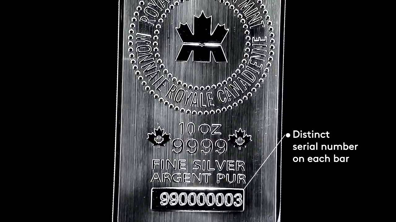 10oz Royal Canadian Mint Silver Bars RCM