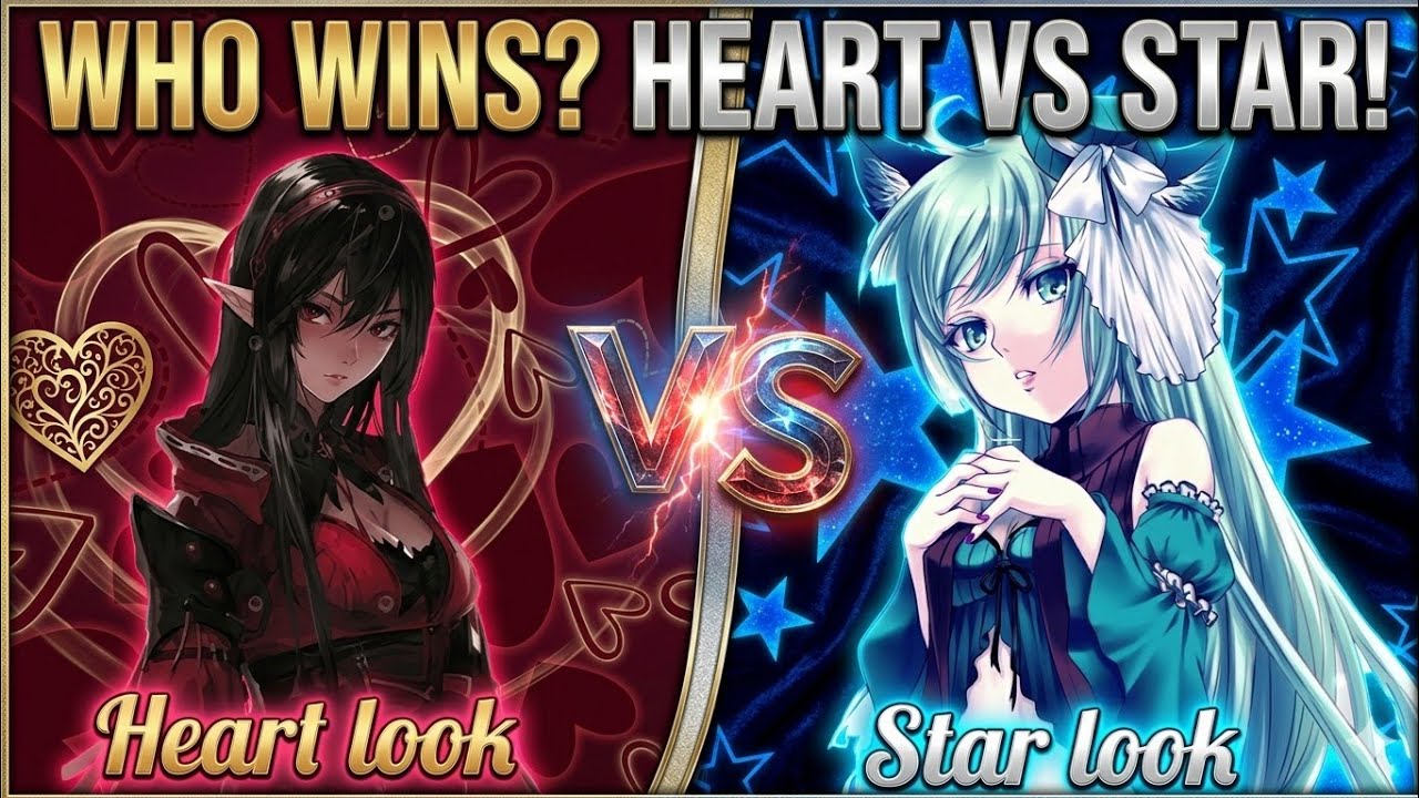 Heart look vs star look #giftboxchallenge#choosegiftchallenge #@N.A.A siblings#chooseyourgift#trendy