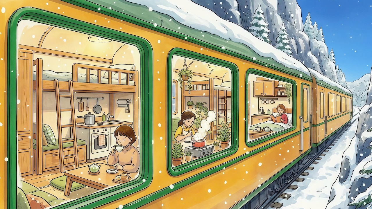 Warm Little Home on a Winter Train | A Dream Journey with Friends, Finally Together | Animation