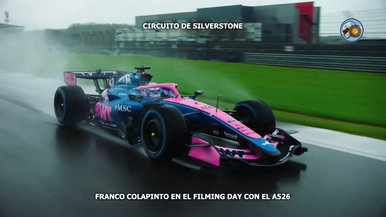 Franco Colapinto girando en Silverstone con el Alpine A526 durante el filming day