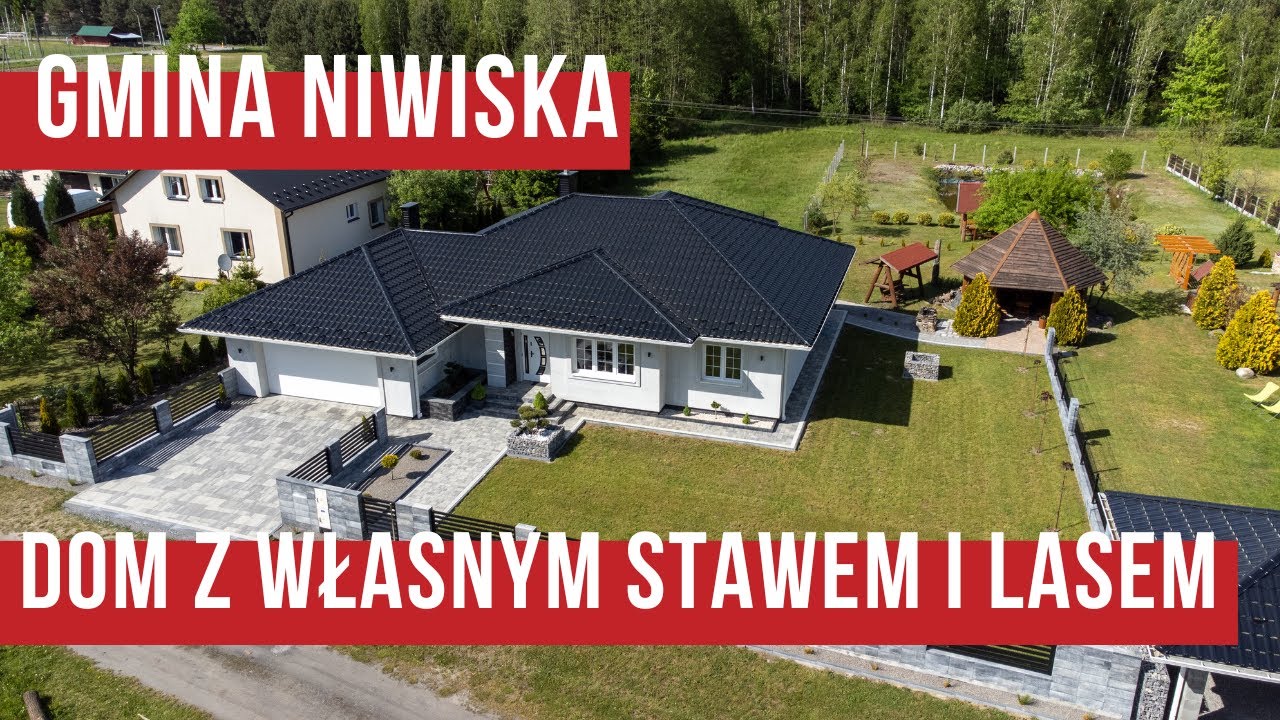 Dom parterowy na działce 60 ar z własnym stawem i lasem - dom w Hucinie, gmina Niwiska, Podkarpacie