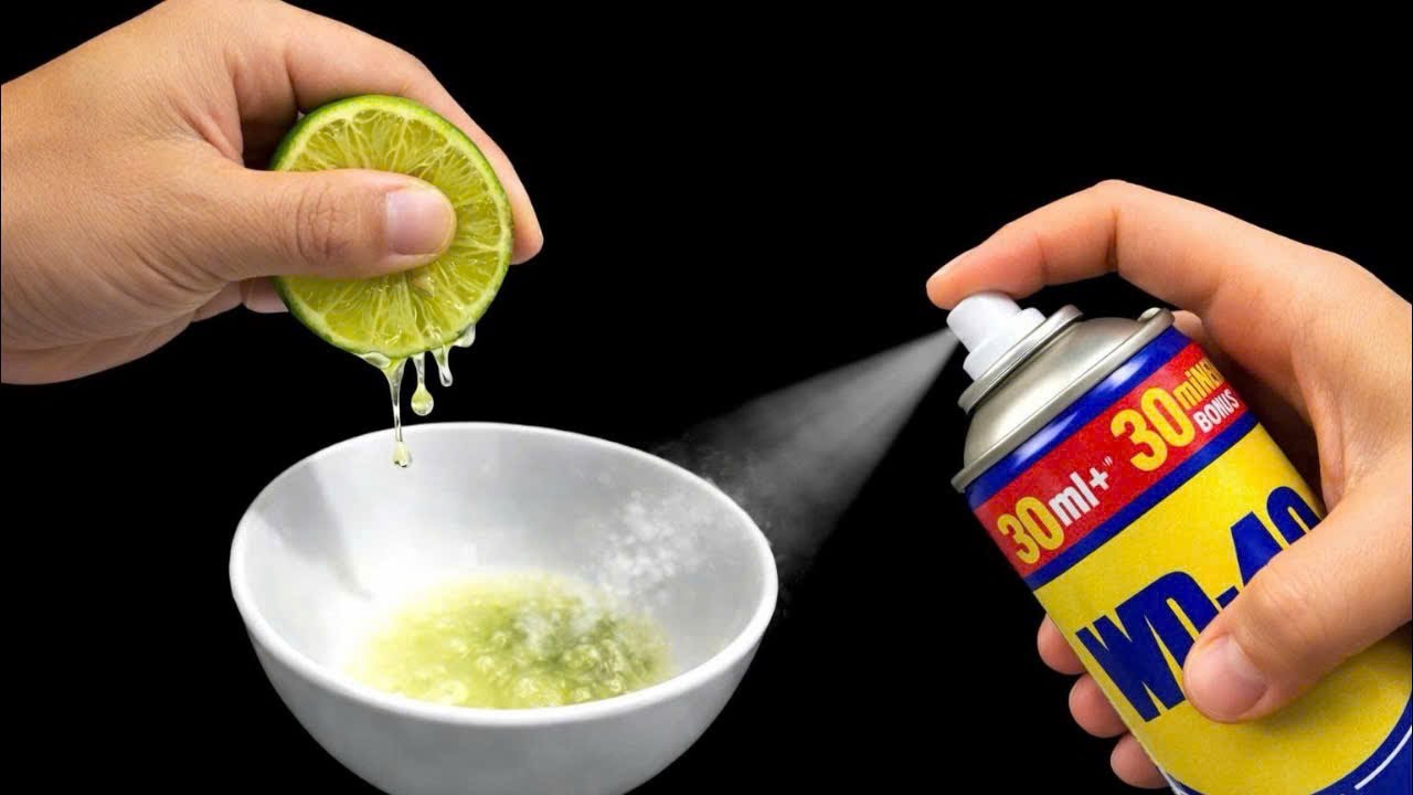 Смешайте лимон с WD 40! Результат вас шокирует! Простой эксперимент своими руками